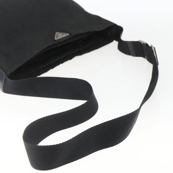 Authentic PRADA Shoulder Bag Nylon Black Silver - Picture 14 of 16